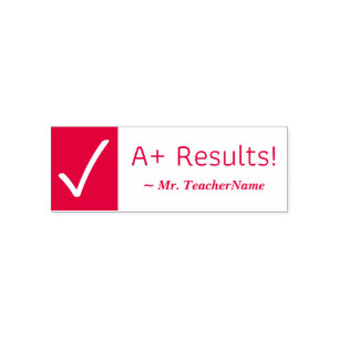 "A+ Ergebnisse!" Lehrerin Rubber Briefmarke Permastempel