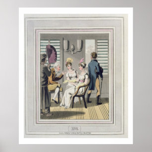 A European Lady, attended by a servant, using a ha Poster