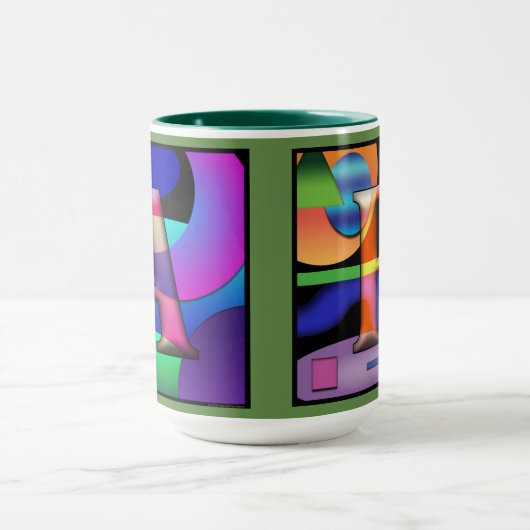 A F Monogrammatisierte, initialisierte Kaffee-Tass Tasse (Zentrum)