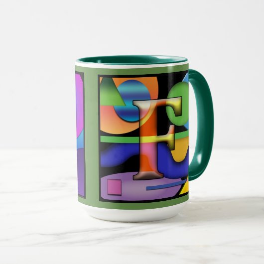 A F Monogrammatisierte, initialisierte Kaffee-Tass Tasse (VorderseiteRechts)