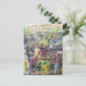 A face mixed media collage forms of verbs postkarte (Stehend Vorderseite)