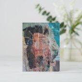 A Face Mixed Media Collage Postkarte (Stehend Vorderseite)