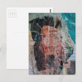 A Face Mixed Media Collage Postkarte (Vorne/Hinten)
