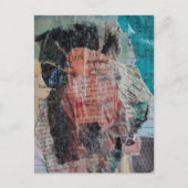 A Face Mixed Media Collage Postkarte (Vorderseite)