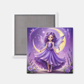 A Fairy - Lila Magnet (Vorderseite/Rückseite)
