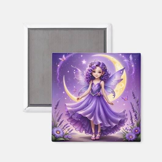 A Fairy - Lila Magnet (Vorderseite/Rückseite)