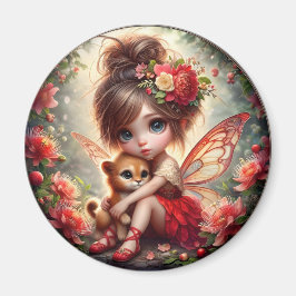 A Faiy and her Lion Cub - Red Magnet