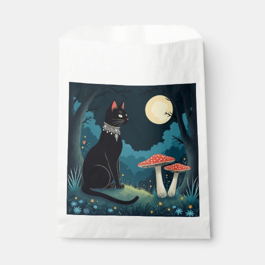 A Familiar Black Cat And Toadstools Halloween 1 Geschenktütchen (Vorderseite)