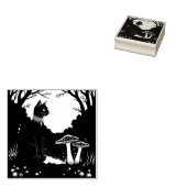 A Familiar Black Cat And Toadstools Halloween 1 Gummistempel (Stempel)