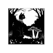 A Familiar Black Cat And Toadstools Halloween 1 Gummistempel (Prägung)