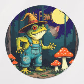 A Familiar Toad Witch Foraging At Night Etiketten (Design 2)