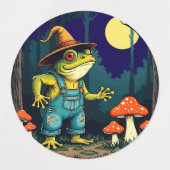 A Familiar Toad Witch Foraging At Night Etiketten (Design 1)