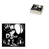 A Familiar Toad Witch Foraging At Night Gummistempel (Stempel)