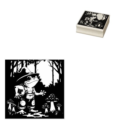 A Familiar Toad Witch Foraging At Night Gummistempel (Stempel)