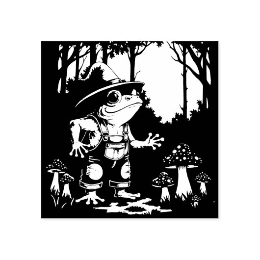 A Familiar Toad Witch Foraging At Night Gummistempel (Prägung)