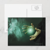 A fantasy wizard making magic with his hands. postkarte (Vorne/Hinten)
