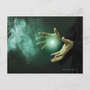A fantasy wizard making magic with his hands. postkarte