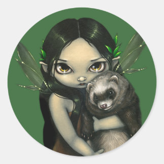 "A Ferret and Seiner Fee"-Aufkleber Runder Aufkleber