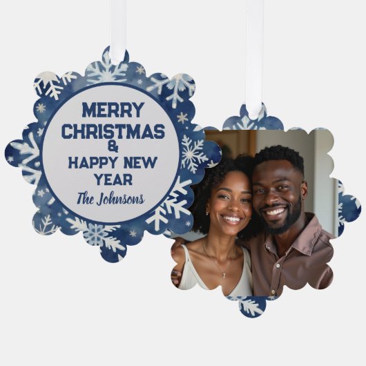 A Festive and Personalized Keepsake:Photo Ornament Karte (Vorderseite/Rückseite)