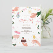 A Festive Shindig Christmas Holiday Party Invite Einladung (Stehend Vorderseite)