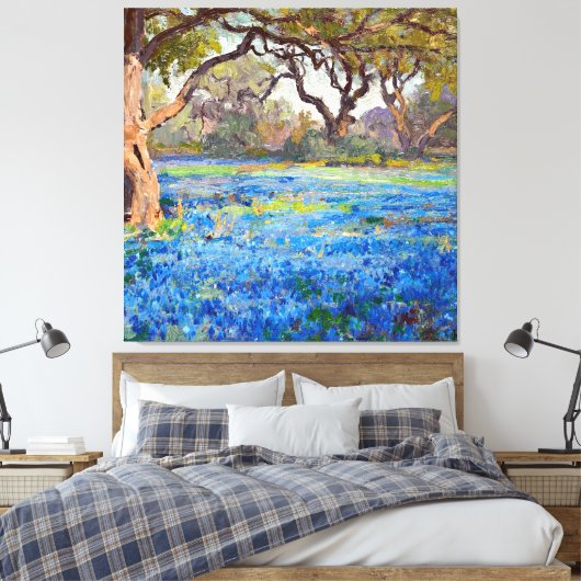 A Field of Bluebonnets at Alamo Heights, 1919, Leinwanddruck (Insitu (Schlafzimmer))