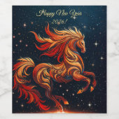 a fiery horse against a starry sky weinetikett (Einzelnes Label)