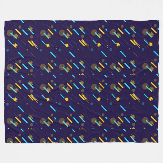 A fleece blanket featuring a colorful repeating (Vorderseite (Horizontal))