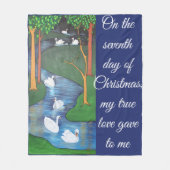 A Flock of Seven Swans-A-Swimming  Fleecedecke (Vorderseite)