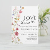  A floral bachelorette party invitation Einladung (Stehend Vorderseite)