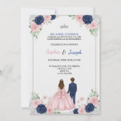 A floral themed Quinceanera Invitation Einladung (Vorderseite)