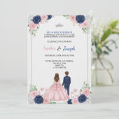 A floral themed Quinceanera Invitation Einladung (Stehend Vorderseite)