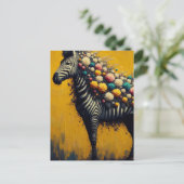 A floral Zebra Postkarte (Stehend Vorderseite)