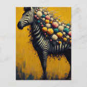 A floral Zebra Postkarte (Vorderseite)