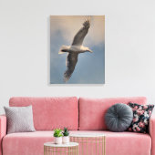 A flying seagull on Stretched Canvas Print Leinwanddruck (Insitu (Wohnzimmer))