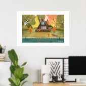 A-Frame Cabin House Extra Large Print Poster (Heimbüro)