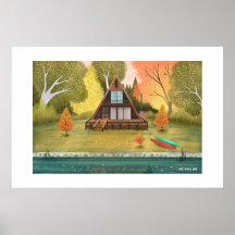 A-Frame Cabin House Großes Print