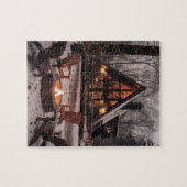 A-Frame Cabin House Weihnachten Puzzle (Horizontal)