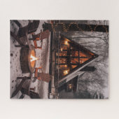 A-Frame Cabin House Weihnachten Puzzle (Horizontal)
