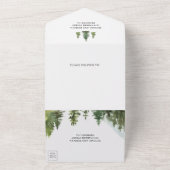 A-Frame Cabin Lodge Rustikale Bergwaldhochzeit All In One Einladung (Außenbereich)