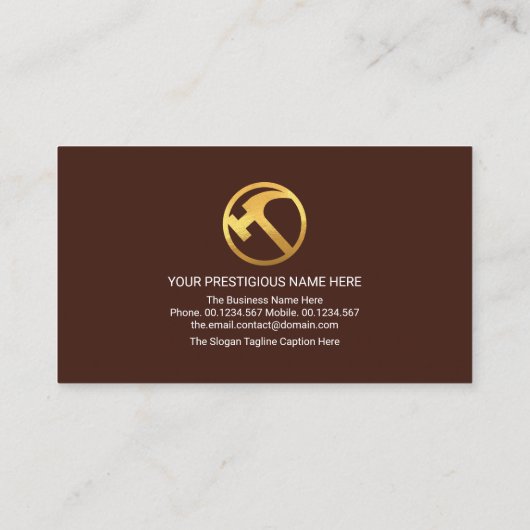 A-Frame Gold Dachziegel Holz Handyman Builder Visitenkarte (Rückseite)