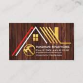 A-Frame Gold Dachziegel Holz Handyman Builder Visitenkarte (Vorderseite)