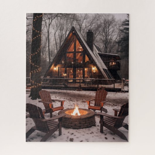 A-Frame-Kabine Weihnachten Puzzle (Vertikal)