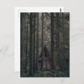 A-FRAME TINY HOUSE CABIN IN DER WOODS POSTCARD POSTKARTE (Vorne/Hinten)