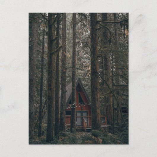 A-FRAME TINY HOUSE CABIN IN DER WOODS POSTCARD POSTKARTE (Vorderseite)