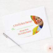 A Freilichen Purim Label Ovaler Aufkleber (Umschlag)