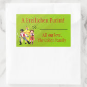 A Freilichen Purim Label Rechteckiger Aufkleber (Tasche)
