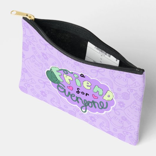 "A Friend for Everyone" Lavender pouch Zubehörtasche (Offen)