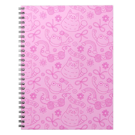 "A Friend for Everyone" Pattern Notebook Pink Notizblock (Vorderseite)