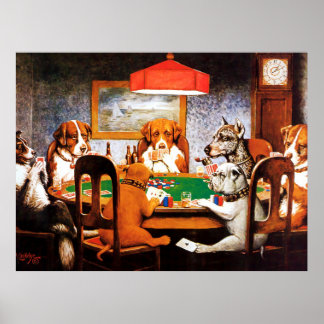 A Friend in Need C M Coolidge Hunde Poker spielen Poster