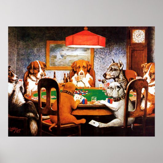 A Friend in Need C M Coolidge Hunde Poker spielen Poster (Vorne)